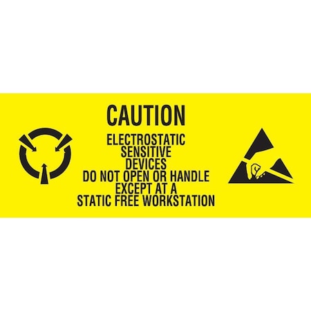Decker Tape Products Label, DL9060, CAUTION ELECTRONIC SENSITIVE DEVICES, 1" X 2-1/2" DL9060